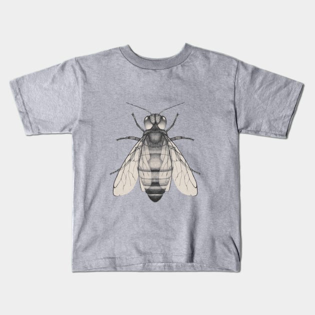 Bee pencil drawing Kids T-Shirt by Bwiselizzy